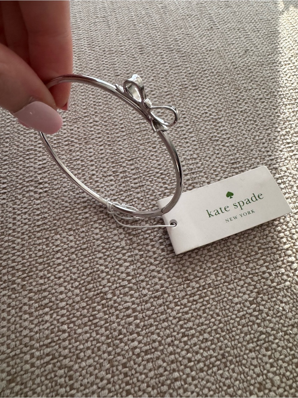 kate spade silver bow bangle bracelet